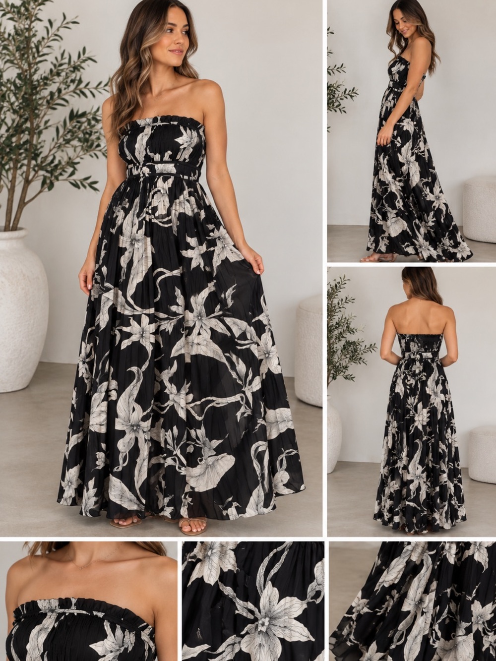 Petal & Pup Angelique Strapless Maxi Dress Size S